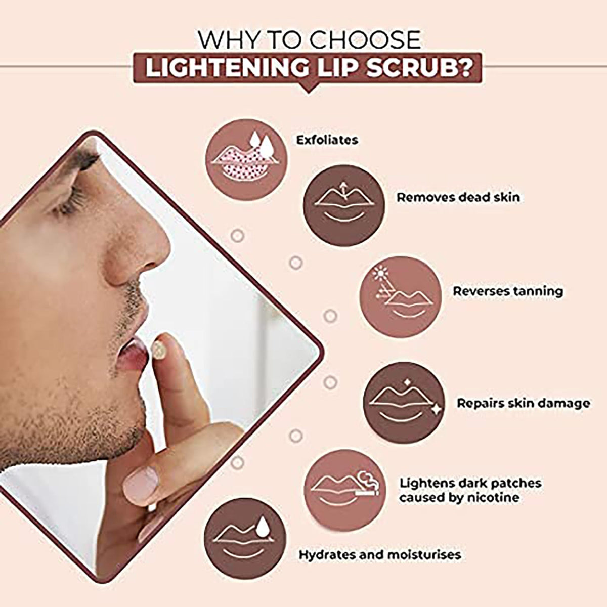 The Man Company Lip Care Combo with Lip Scrub & Lip Balm for Dry & Chapped Lips | For Soft, Supple & Damaged Lips - 14gm