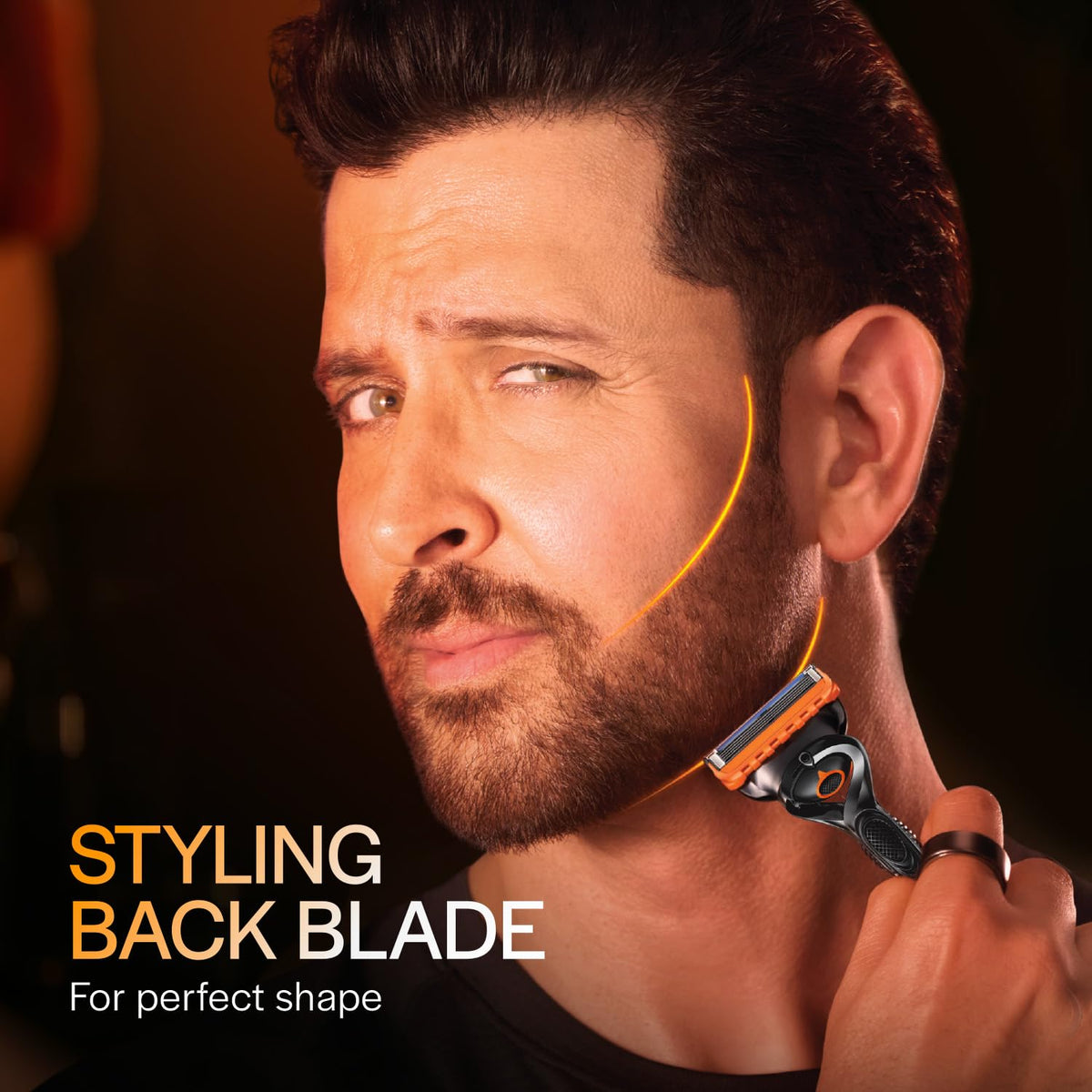Gillette Fusion Proglide Blades for men with styling back blade - 2 count for Perfect Shave and Perfect Beard Shape 2s Pack Shaving Blade