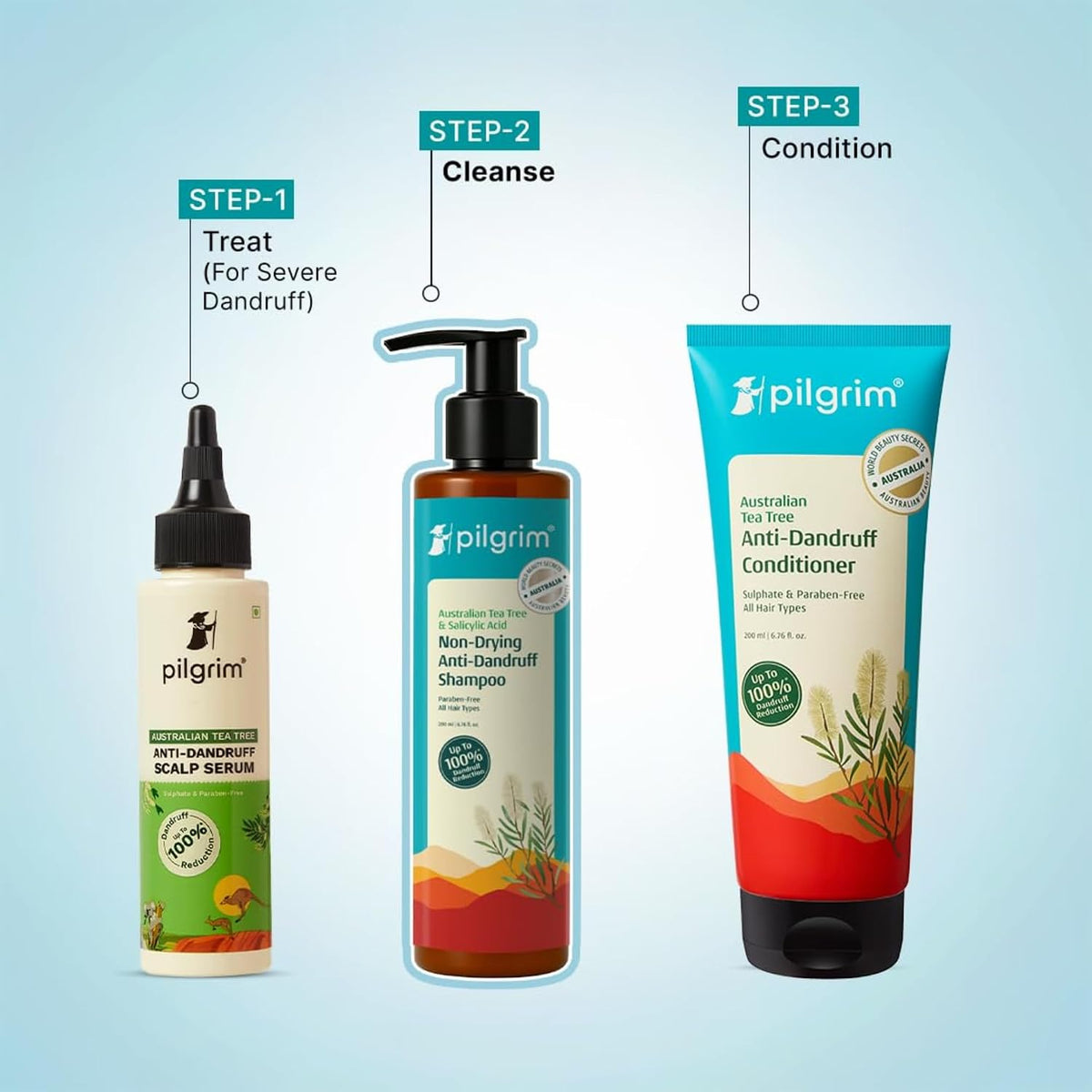 Pilgrim Australian Tea Tree Non-Drying Anti-Dandruff Shampoo - 200ml