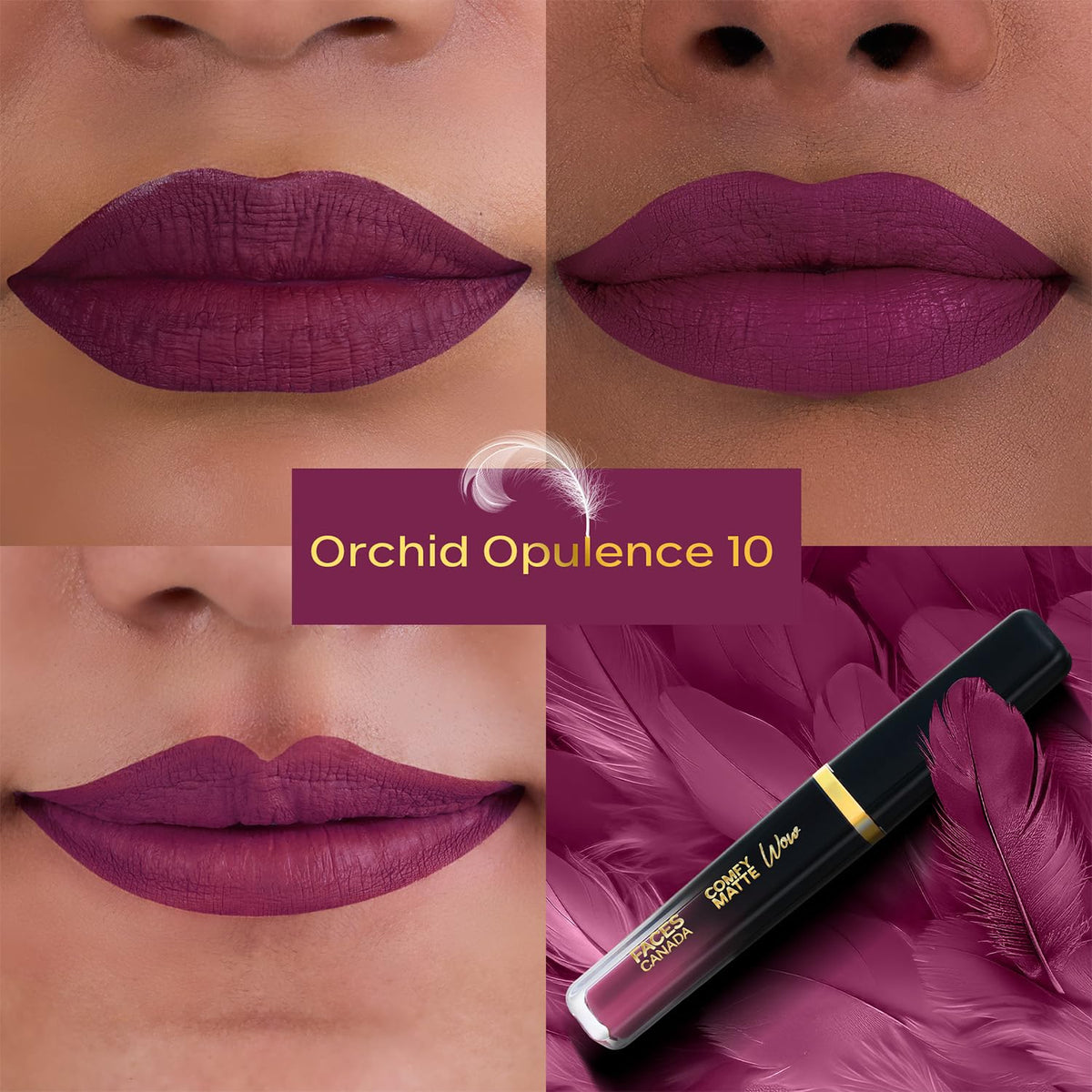 FACES CANADA Comfy Matte Wow Liquid Lipstick - Orchid Opulence 10 (Plum) 3.8ml | One Swipe Application | Highly Pigmented | Comfortable Wear | Glides Smoothly |