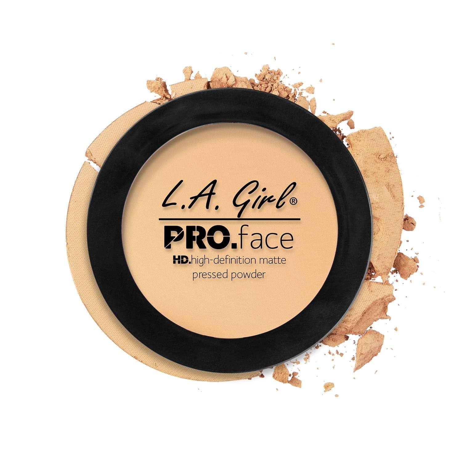 L.A. Girl HD Pro Face Pressed Powder – Creamy Natural | Matte Finish Compact Powder for Medium to Fair Skin | Oil-Control Formula | Lightweight, Buildable Coverage
