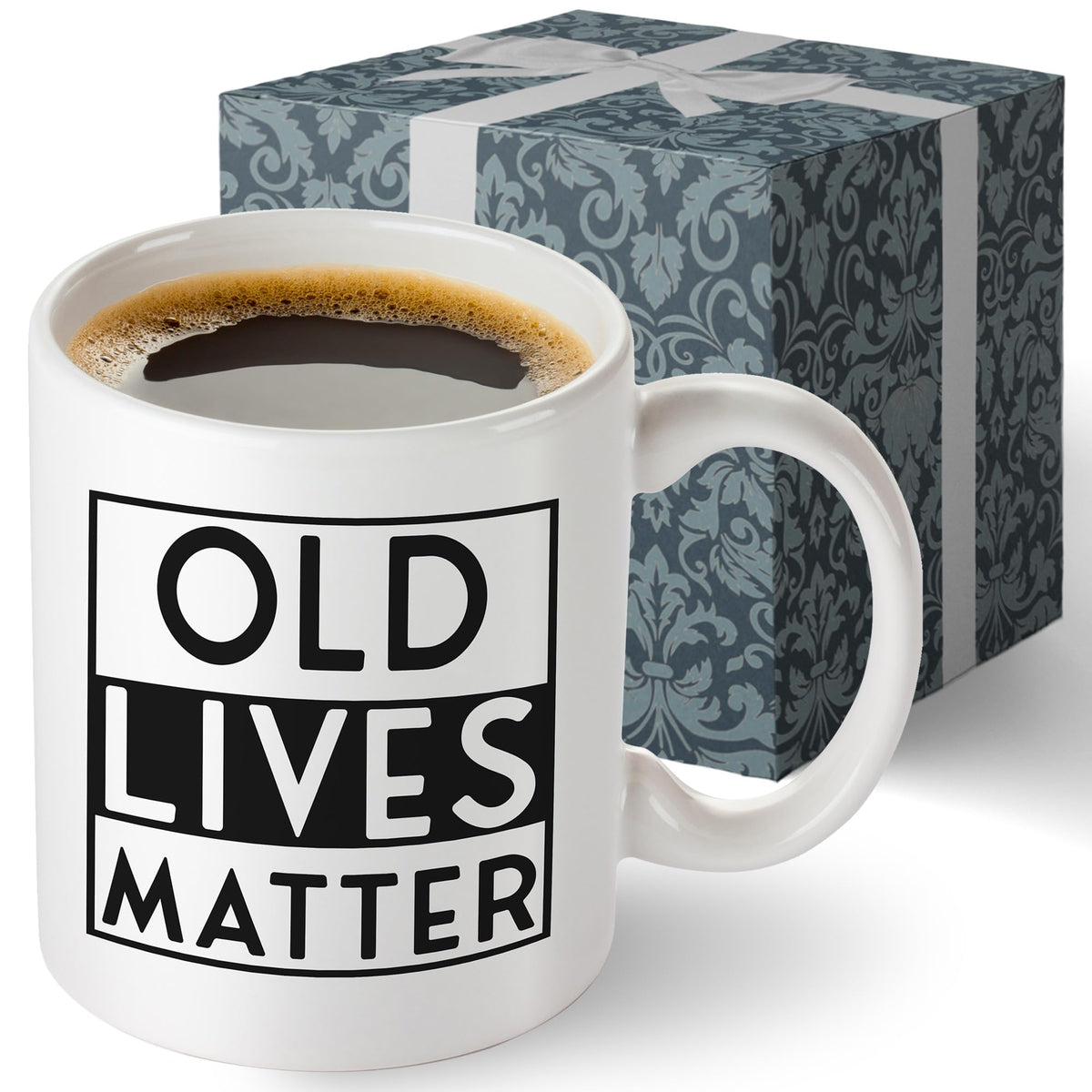 Retirement Coffee Mug - Old Lives Matter - Funny Unique Gag Gifts for Man, Woman Dad Grandpa Old Man Senior Citizen Elderly Grandparent White Mug 11oz