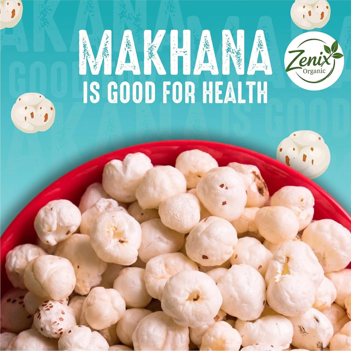 Zenix Organic Phool Makhana 100gm | Fox Nuts Lotus Seed | Healthy Crunchy Snack | Protein-Rich, Low-Calorie Superfood | Ideal for Fasting Food And Diet | Light