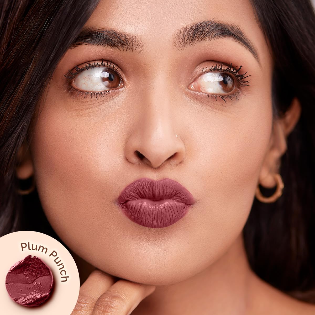 Mamaearth Moisture Matte Longstay Lipstick With Avocado Oil & Vitamin E For 12 Hour Long Stay-02 Plum Punch - 2 G