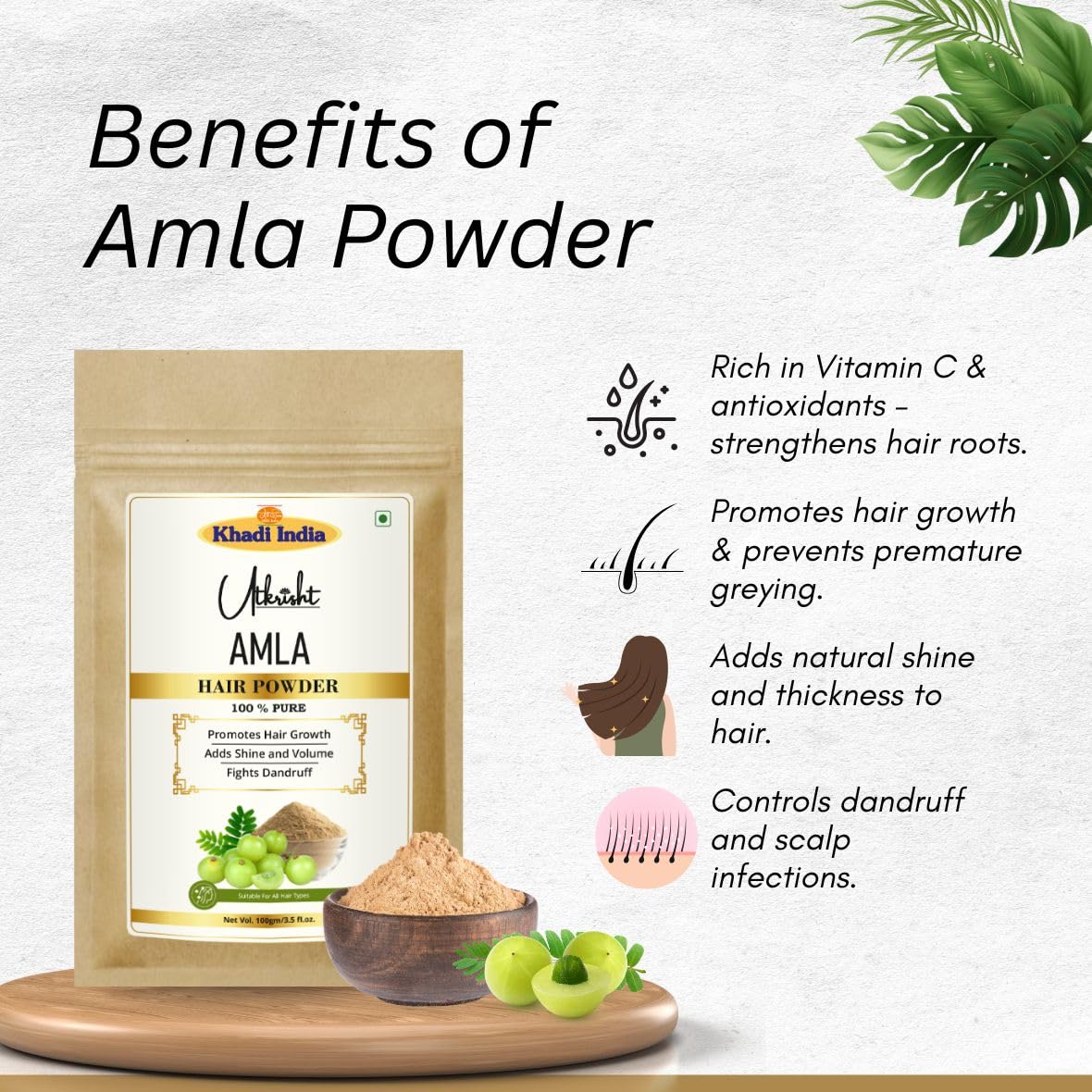Khadi Utkrisht Amla, Bhringraj, Shikakai, Reetha, & Hibiscus Hair Growth Powder Combo | 100% Natural Herbal Hair Care | Controls Hair Fall & Boosts Volume - 500