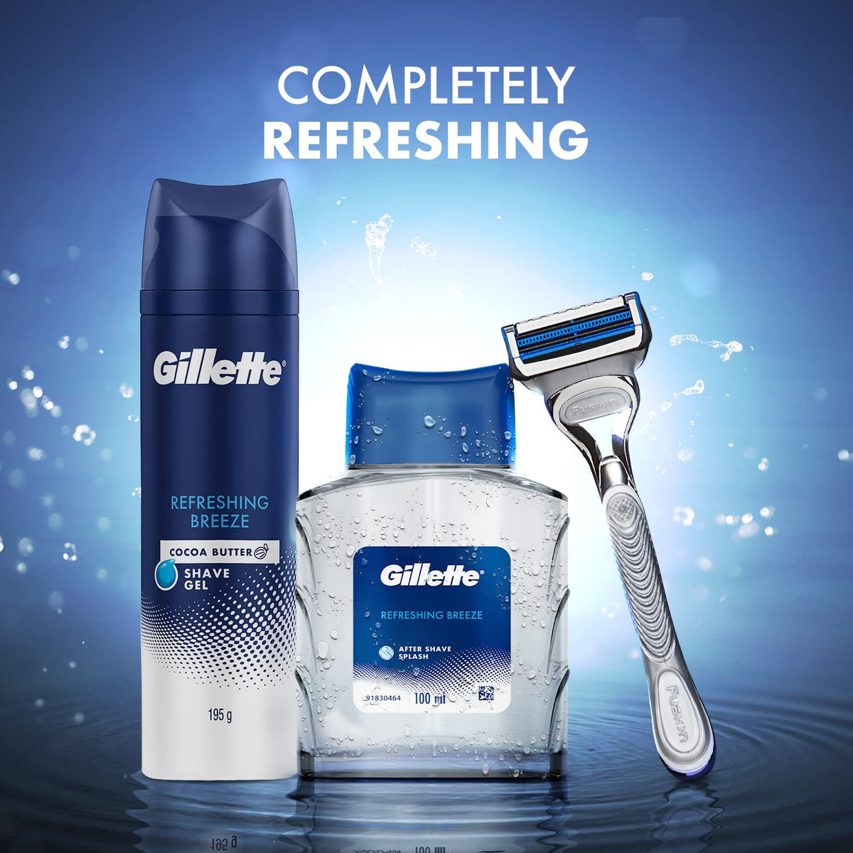 Gillette AFTER SHAVE SPLASH REFRESHING BREEZE 100ML, White. 100 ml (Pack of 1) White Refreshing Breeze