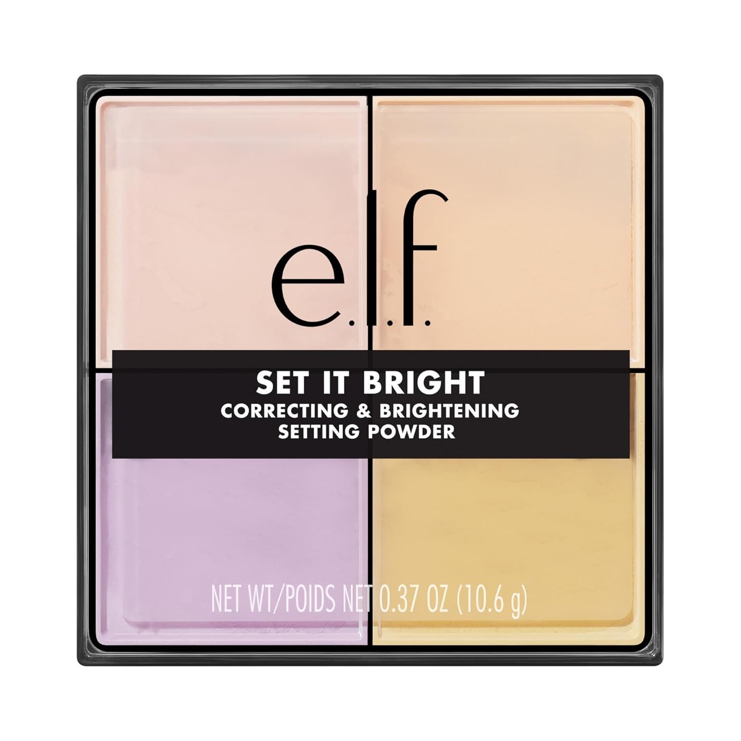 e.l.f. Set it Bright Powder Quad, Brightening Loose Setting Powder, Bakes, Blurs & Sets for Soft-Matte Radiance, Velvet Puff Included, Vegan & Cruelty-Free, Medium-Tan