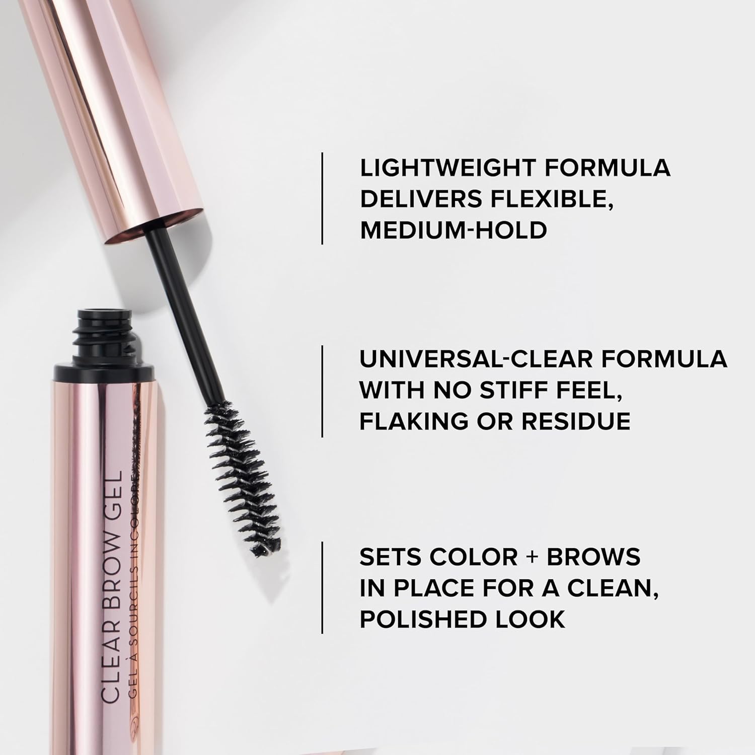 Anastasia Beverly Hills Clear Brow Gel - Lightweight Clear Eyebrow Setting Gel for Flexible Long-Lasting Hold, Controls and Sets Brows for a Clean, Polished, Natural Finish