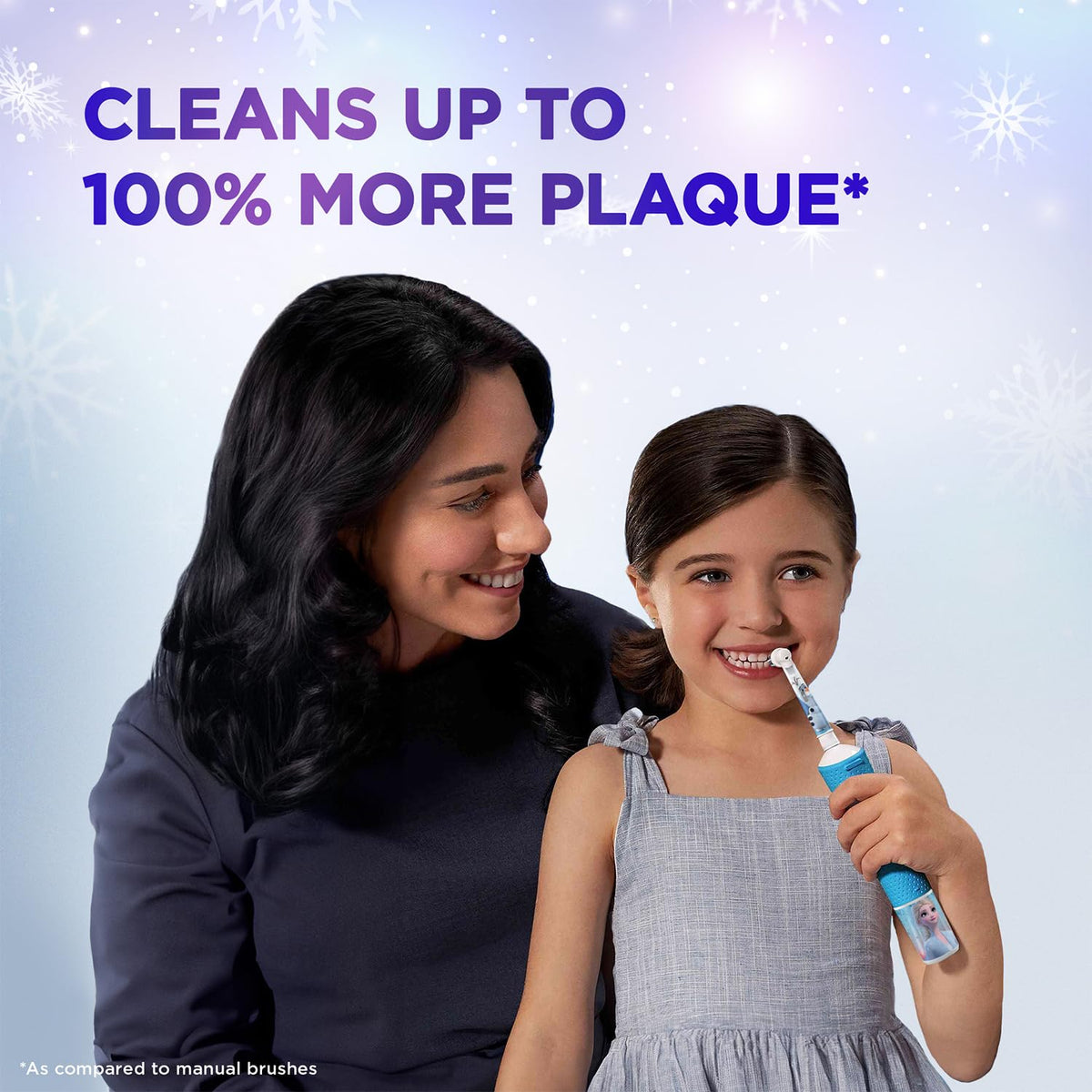 Oral B Kids Frozen Rechargeable Rotating Electric Toothbrush, 2 Brushing Modes (Daily & Sensitive), 2 Min Timer with Quadpacer, 2 Year Warranty, IPX7 Water Resi