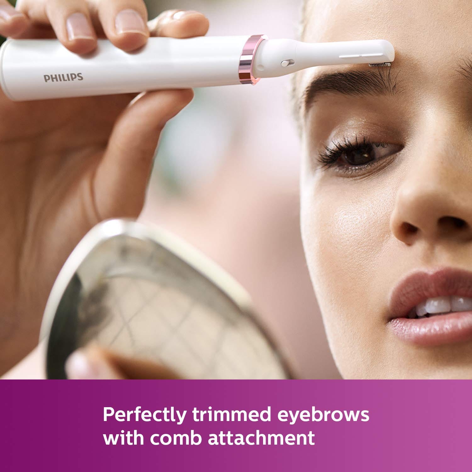 Philips - Touch-up HP6388 Eyebrows, Facial & Body Trimmer for Women (White)