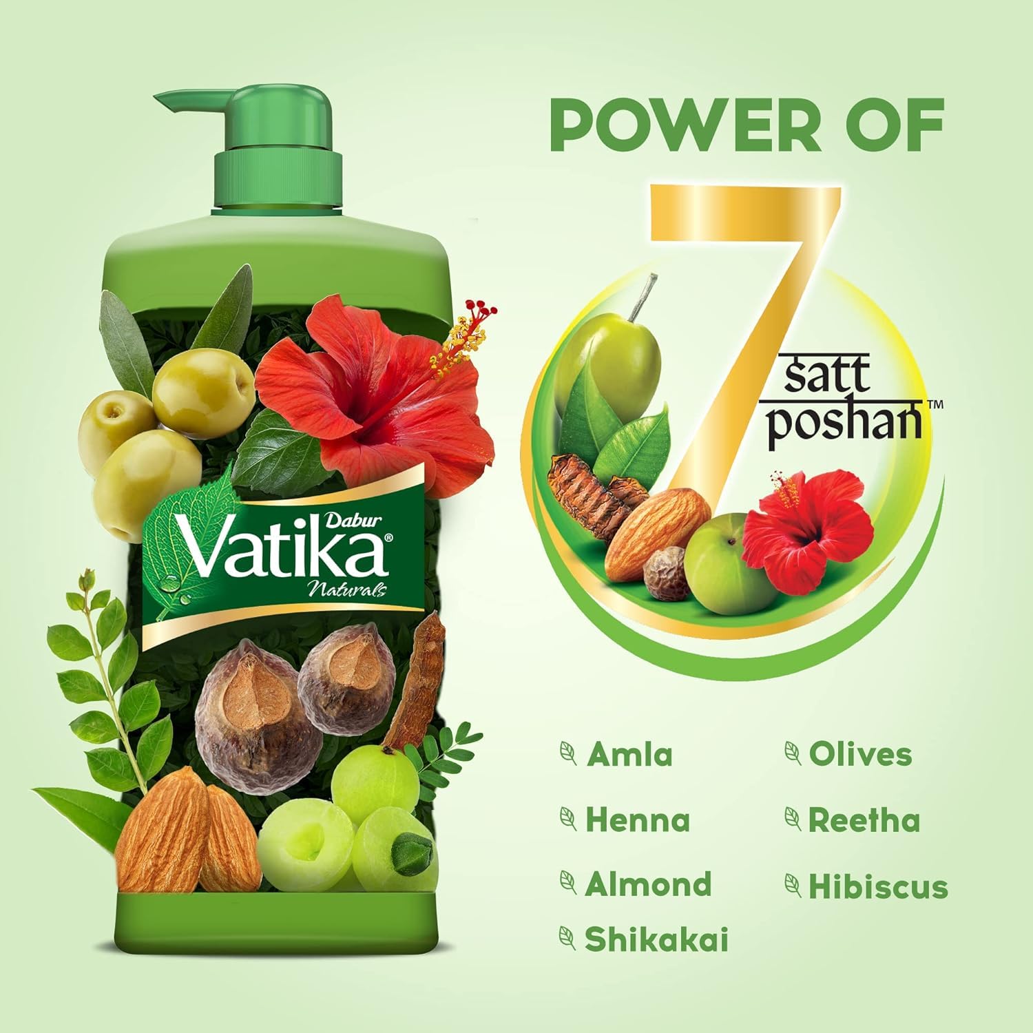 Dabur Vatika Health Shampoo - 340 ml | For Smooth, Shiny & Nourished Hair | Repairs Hair Damage, Controls Frizz | For All Hair Types | Goodness of Henna & Amla