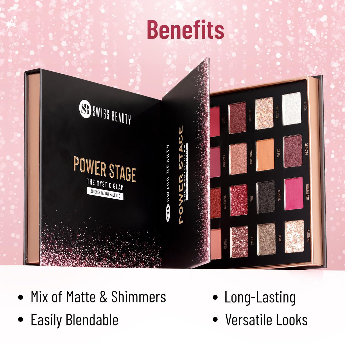 Swiss Beauty Power Stage Eyeshadow Palette (Mystic Glam)