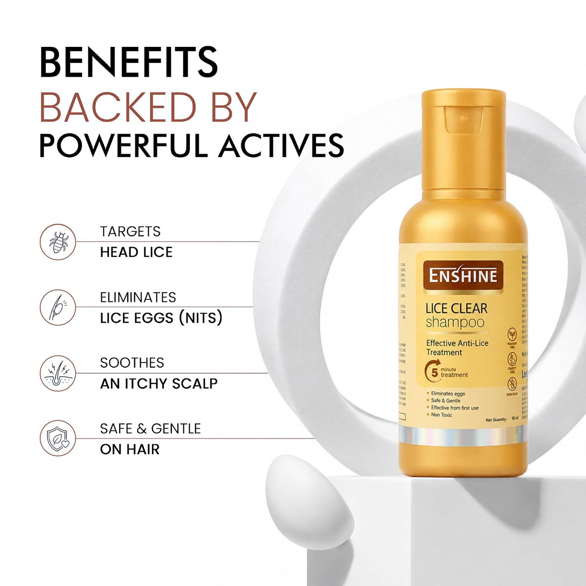Enshine Lice-Clear Shampoo | With Neem Oil, Tulsi & Sitaphal Oil | Effectively Removes Lice & Nits | Gentle Formula for Regular Use | Safe for Kids & Adults Pac
