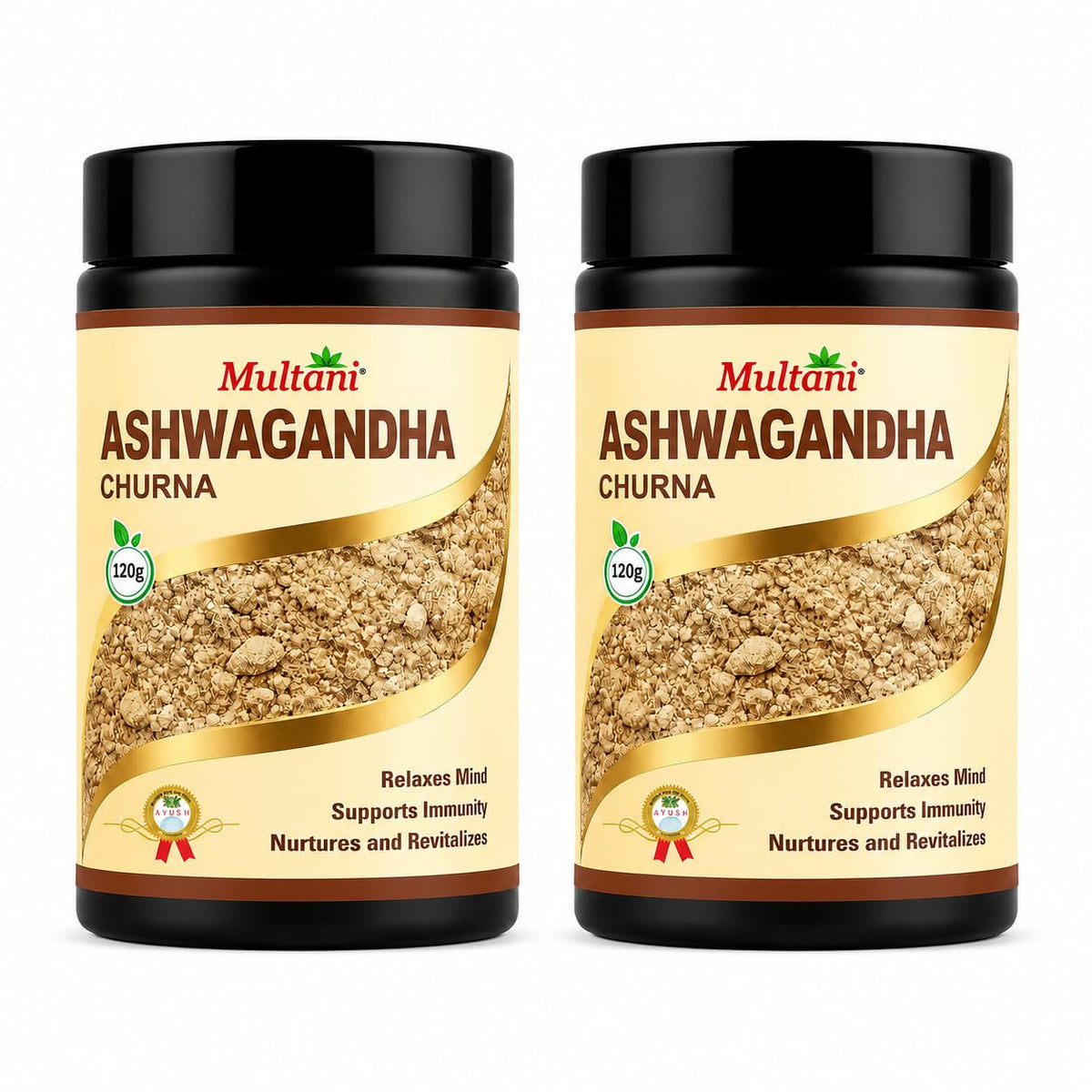 Multani Ashwagandha Churna 120 gm (Pack of 2) | Pure & Natural | Helpful In Stress Relief, Energy & Immunity | Ayurvedic Adaptogen | Withania Somnifera 120 g (P