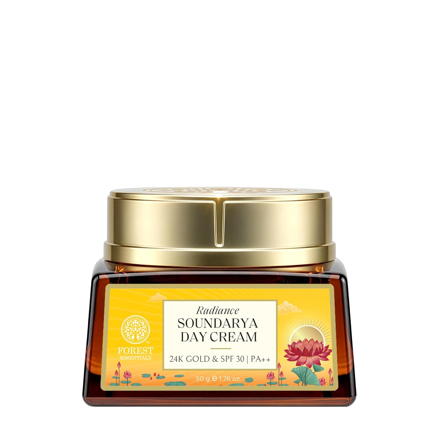 Forest Essentials Bestselling Soundarya Radiance Day Cream with 24K Gold & SPF 30 PA++ | Anti Ageing Moisturiser for Glowing Skin | For all skin types