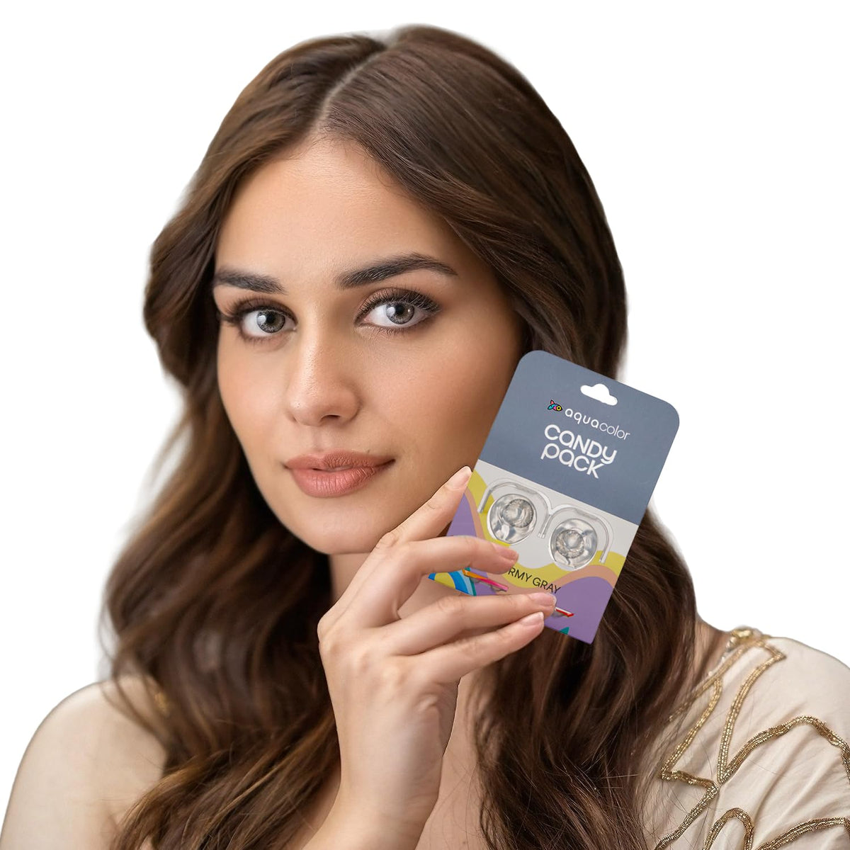 Aqualenses Aquacolor Spicy Grey Candy Pack Zero Power Colored Lenses (2 Lens/Box)