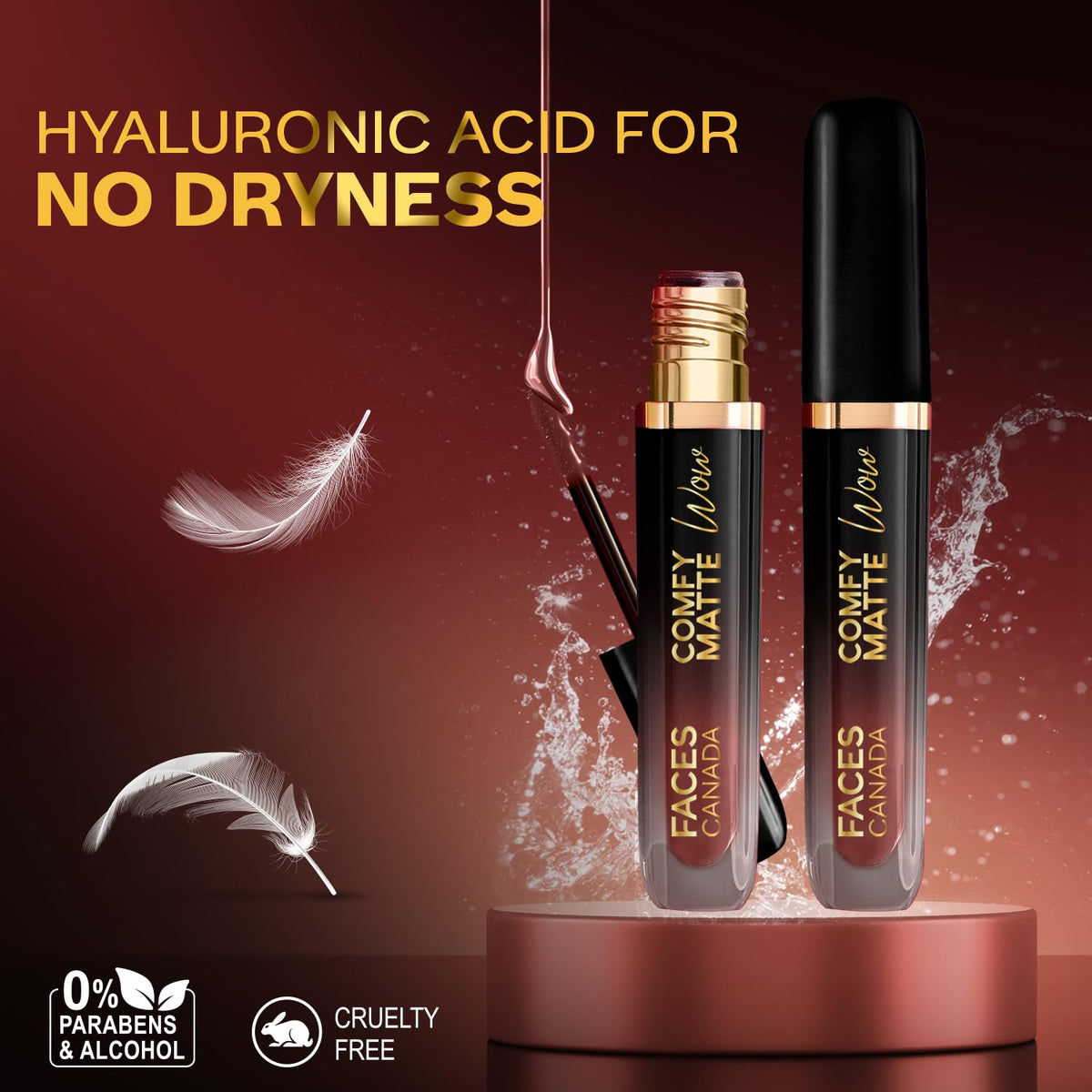 FACES CANADA Comfy Matte Wow Liquid Lipstick - Orchid Opulence 10 (Plum) 3.8ml | One Swipe Application | Highly Pigmented | Comfortable Wear | Glides Smoothly |
