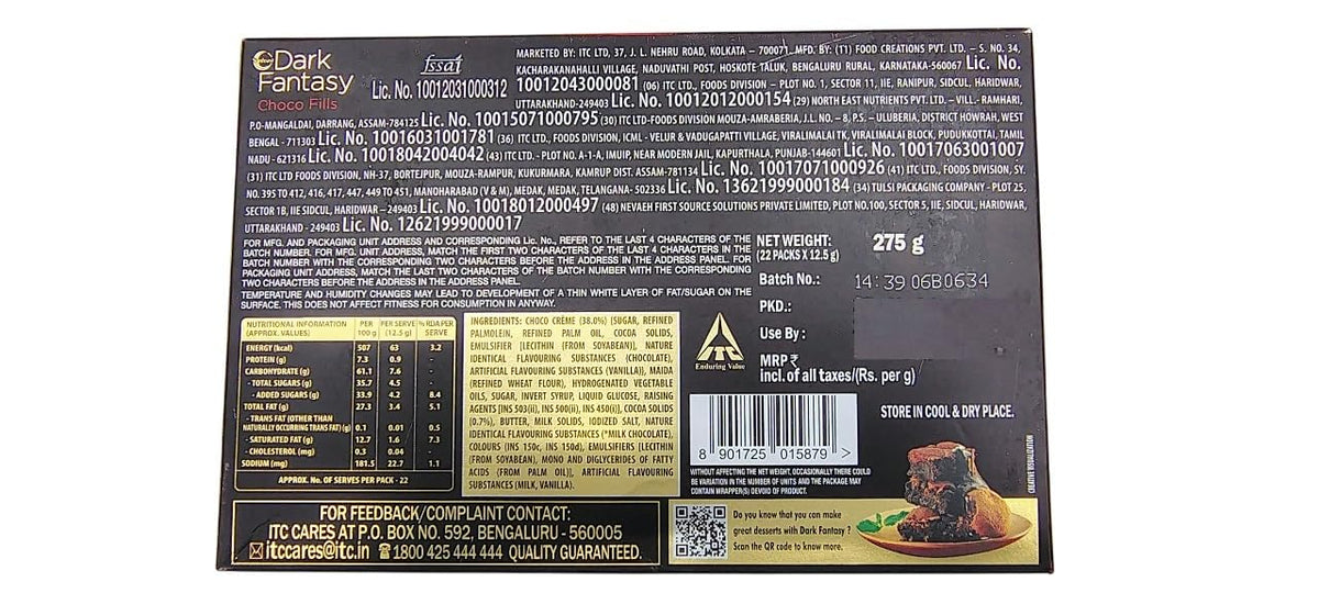 Sunfeast Dark Fantasy Chocofills Cookies, 275 gm