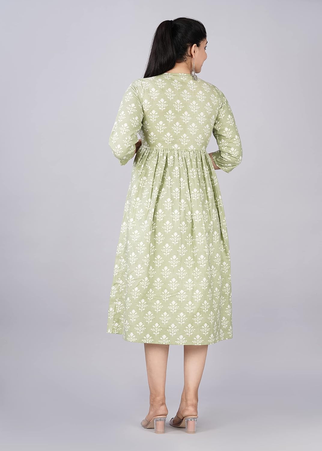 Women's Maternity Dress Kurti for Pregnancy Women with Breastfeeding Dress with Floral Maxi Maternity Dress 3X-Large Cardamom