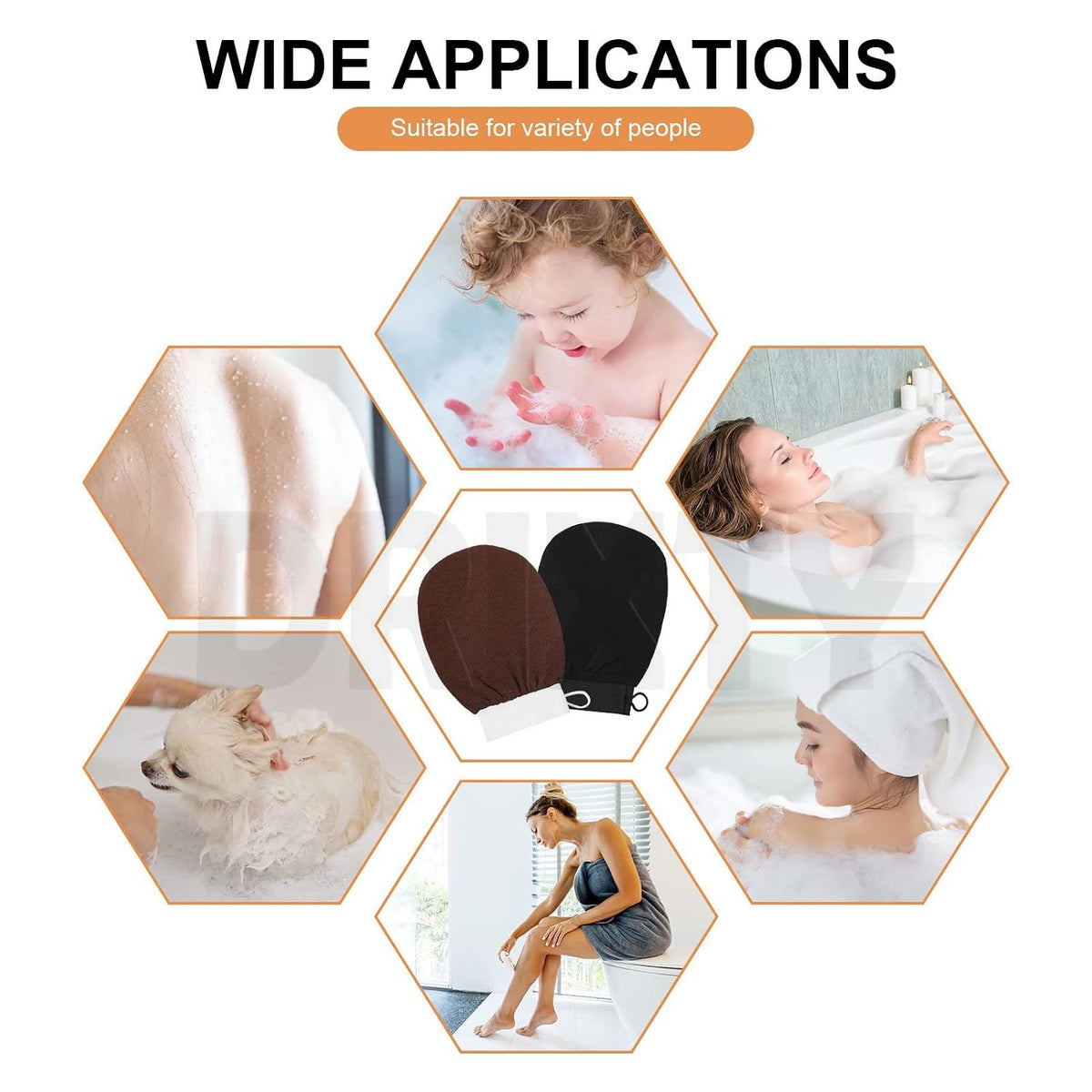 Exfoliating Body & Face Dead Skin Remover Body Scrubber Exfoliator Mitt for Use at Shower or Bath – Korean Style Exfoliating Women & Men Washcloth (Pack of 1) (