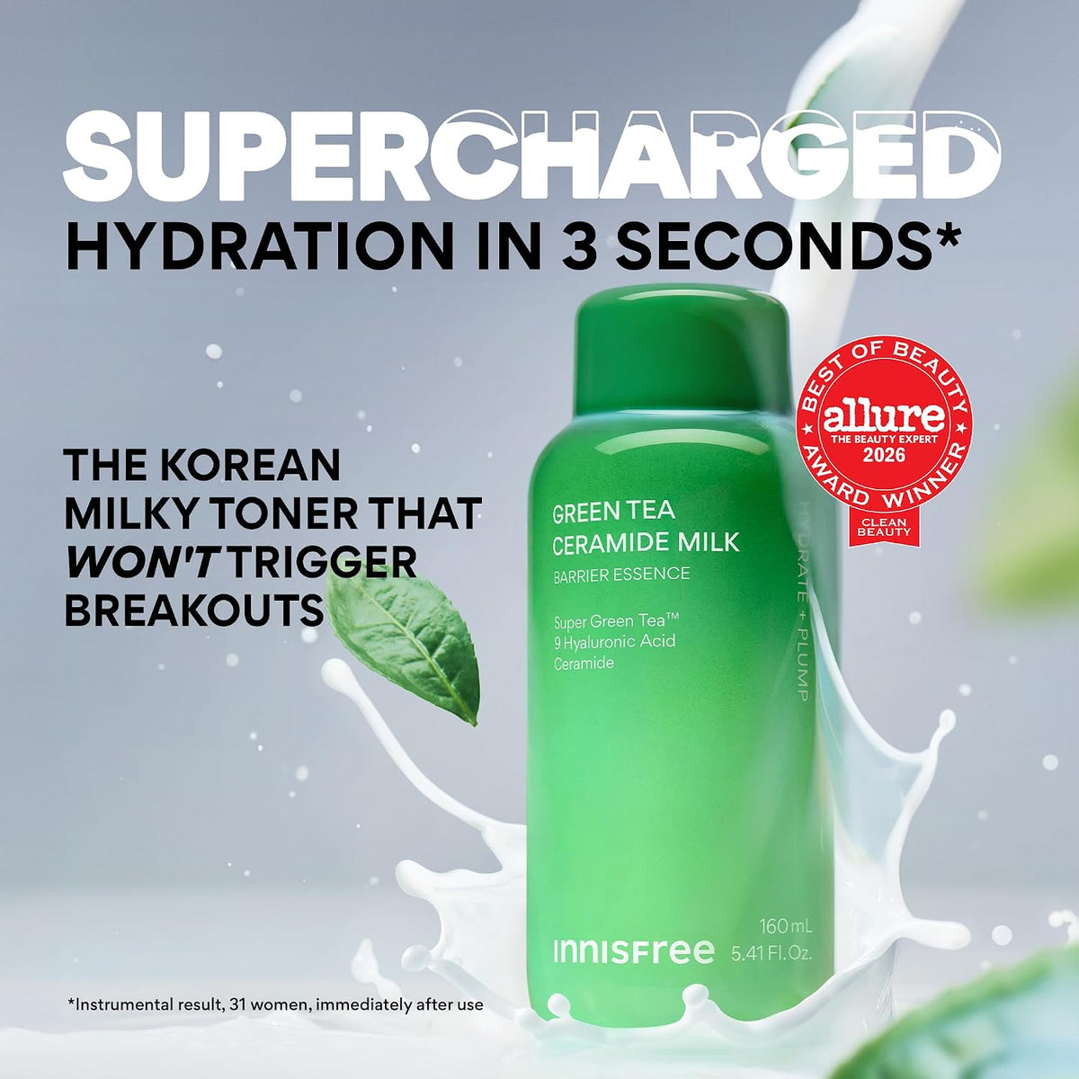 Innisfree Green Tea Ceramide Milk and Seed Skin- Toner 160 ml (Pack of 1)