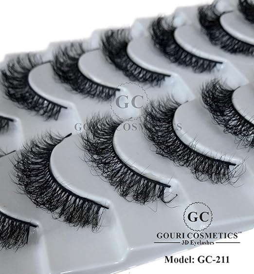 GOURI COSMETICS™ 3D FALSE EYELASHES - False Eyelashes for Women - (10 Pair Pack) TM10 204