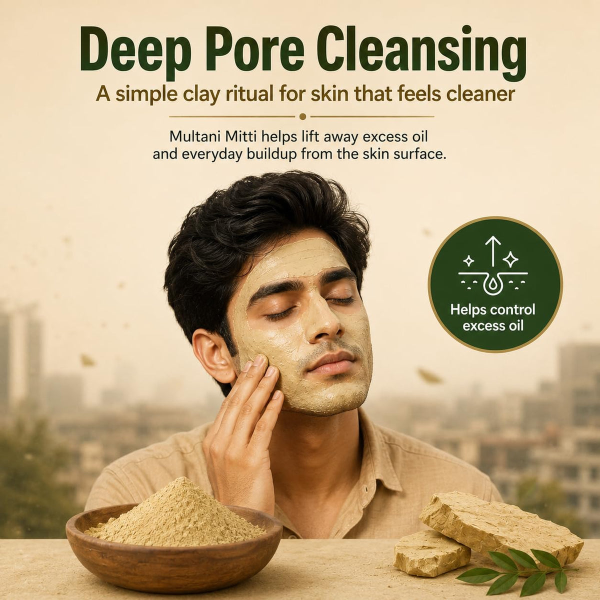 SAPTAMVEDA Multani Mitti Powder 250g | for Face Pack & Skin Care | Natural Fuller's Earth Powder | Fine Blend for DIY Beauty Care | Deep Cleansing Clay | No Add