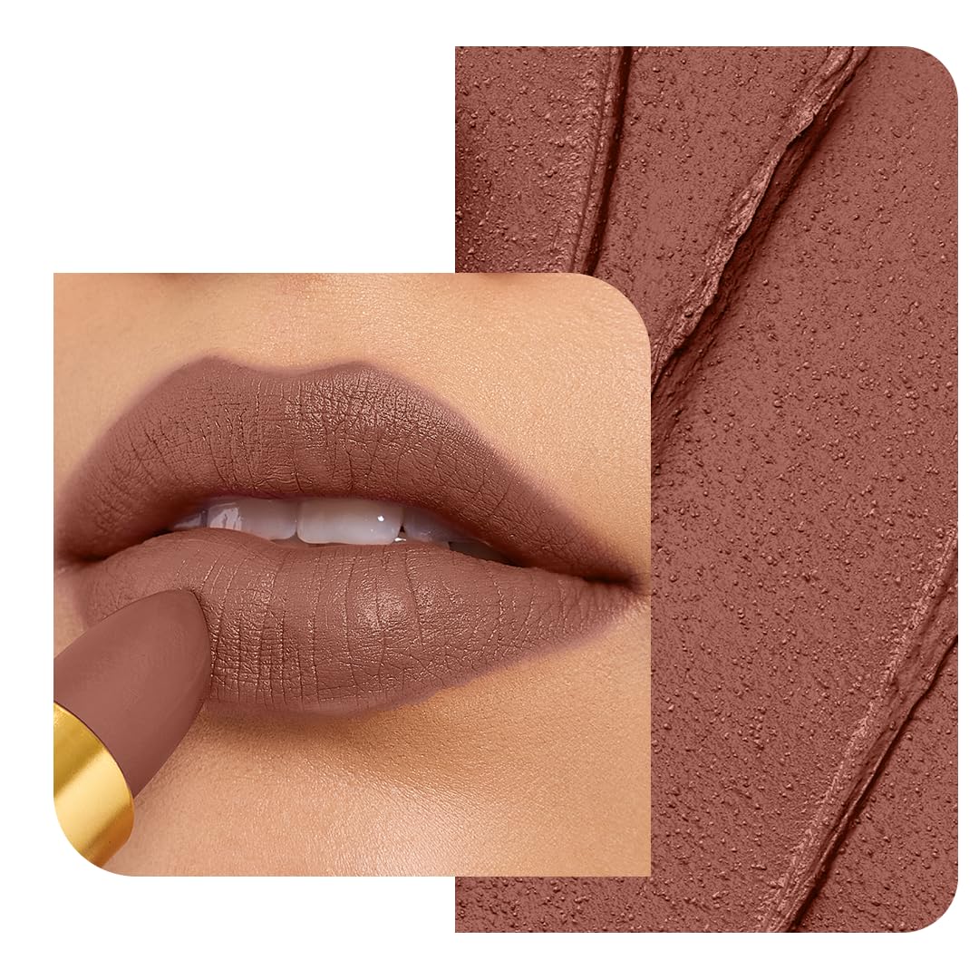 LoveChild Masaba 90s Drip Caramel (Pink Nude) Luxe-Matte Lipstick with Intense One-Swipe Color Payoff in High-Pigment HD Crème Matte Formula, 4gm