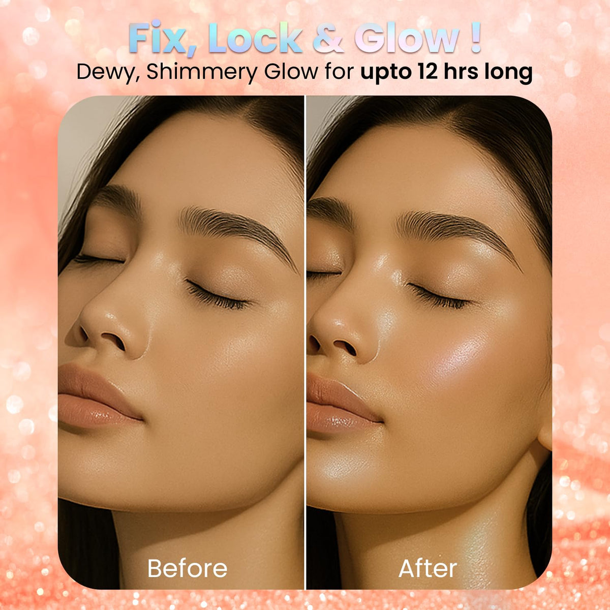 FACES CANADA Ultime Pro Strobe Makeup Fixer Mini - Rose Gold, 50 ml | 12HR Long Lasting Makeup Setting Spray | Dewy Shimmery Glow Finish | Hydrating, Non-Sticky