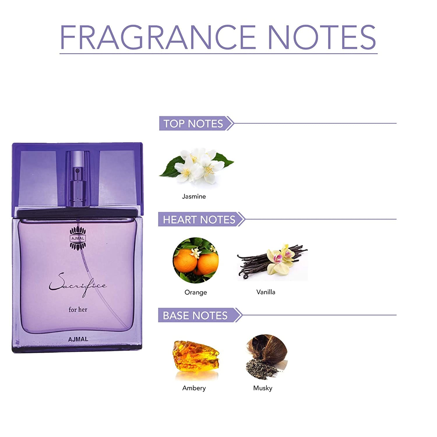 Ajmal - Sacrifice For HER EDP Floral perfume for Women (50mL)  - Made in Dubai