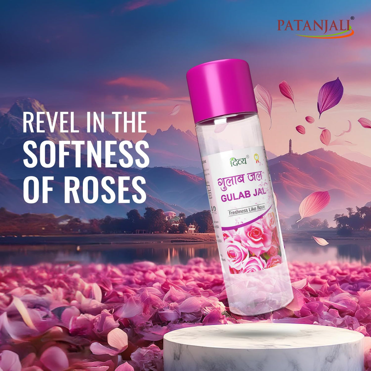 Patanjali Divya Gulab Jal, Rose Water for Skin Care, Facial Toner, Hydrating Rose Essence 120ml (Pack of 8)