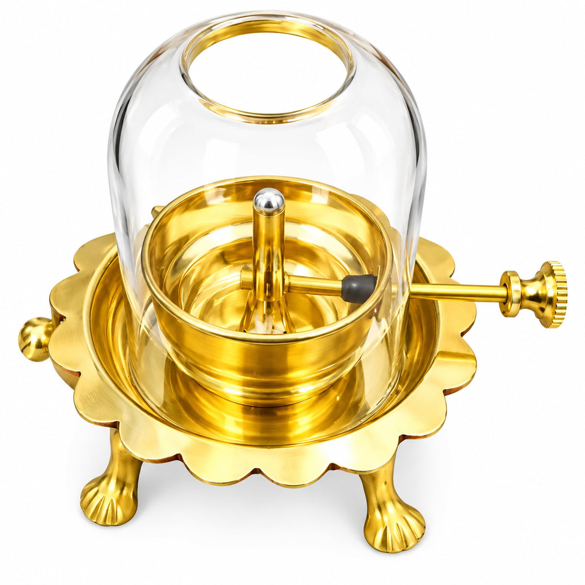Akhand Jyoti Diya Oil Lamp, Medium Size, Golden
