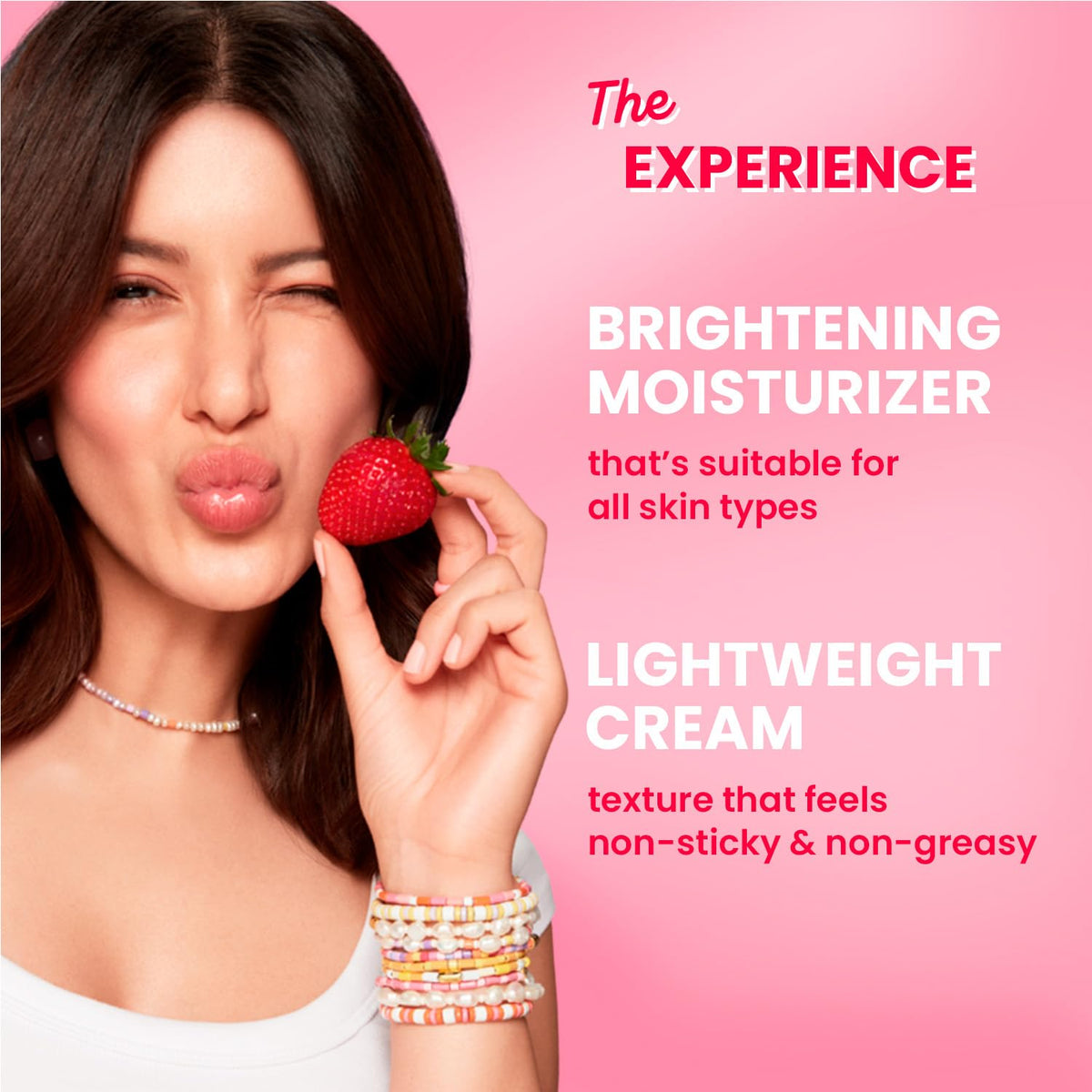 Dot & Key Strawberry Brightening Moisturizer | Niacinamide, Peptides & Hyaluronic Acid, Non-sticky, Brightens Skin, Intense Moisturization | Non-Comedogenic & F