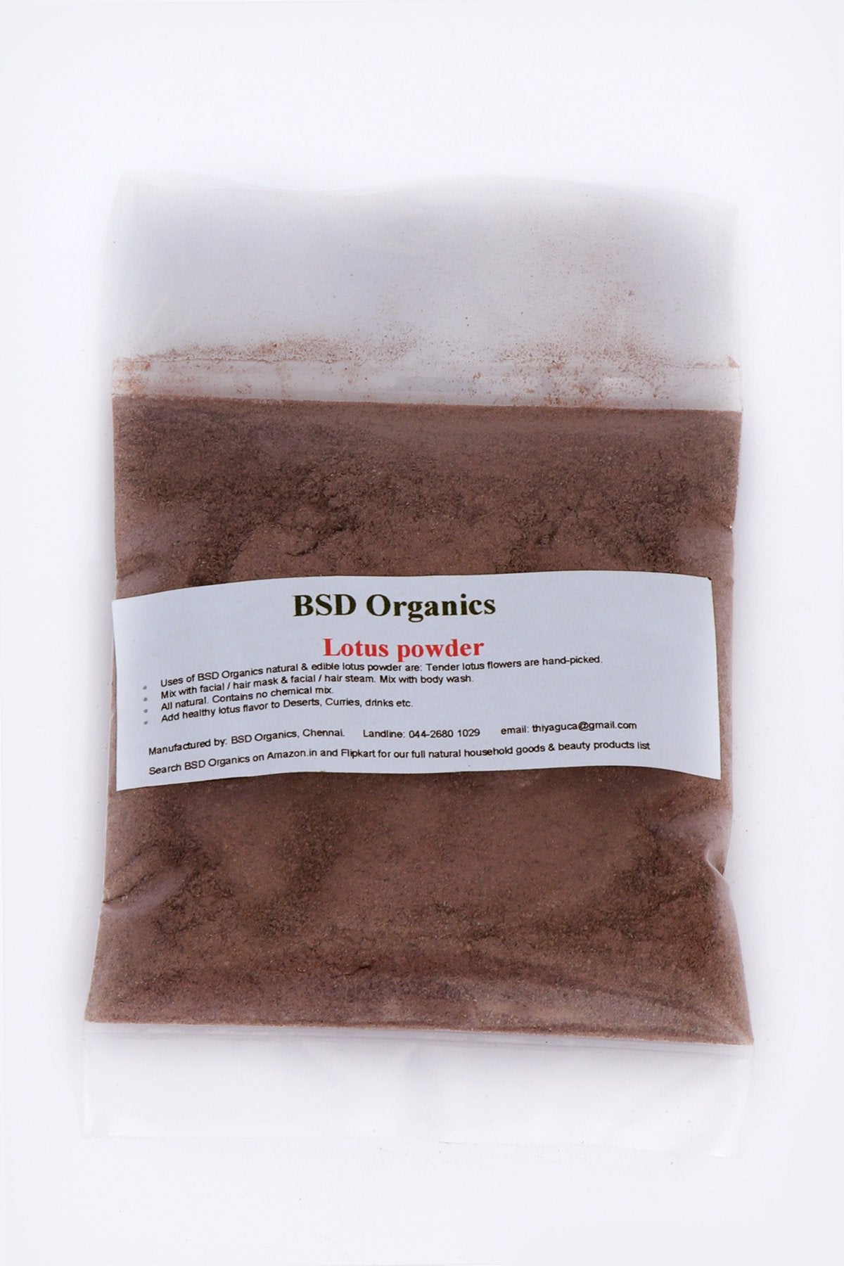 BSD Organics Lotus flower powder for Face, Skin, Hair care … - 30 gms
