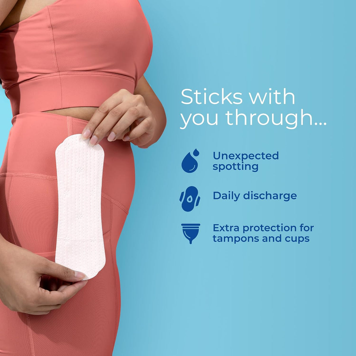 Nua Everyday Comfort Panty Liner for Women Daily Use | Pack of 16 liners 190mm | For White Discharge, Spotting & Non Period Leakages | Individually Wrapped | Ze