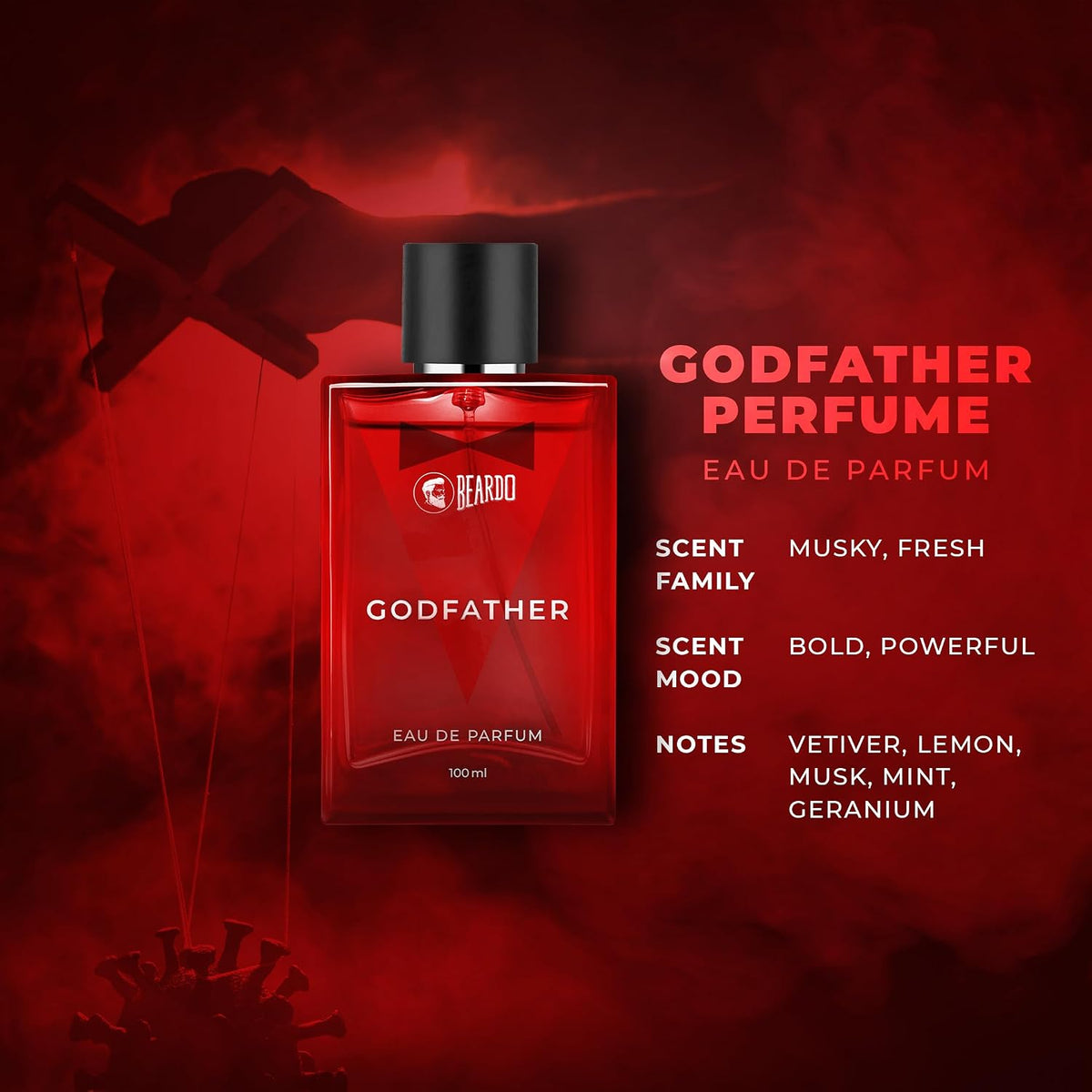 BEARDO Godfather & Whisky Smoke Perfume For Man,100ml X 2|Eau De Parfum|Premium Perfume | Strong Long Lasting Fragrance | Perfume for Men |Gift For Men| Boyfrie
