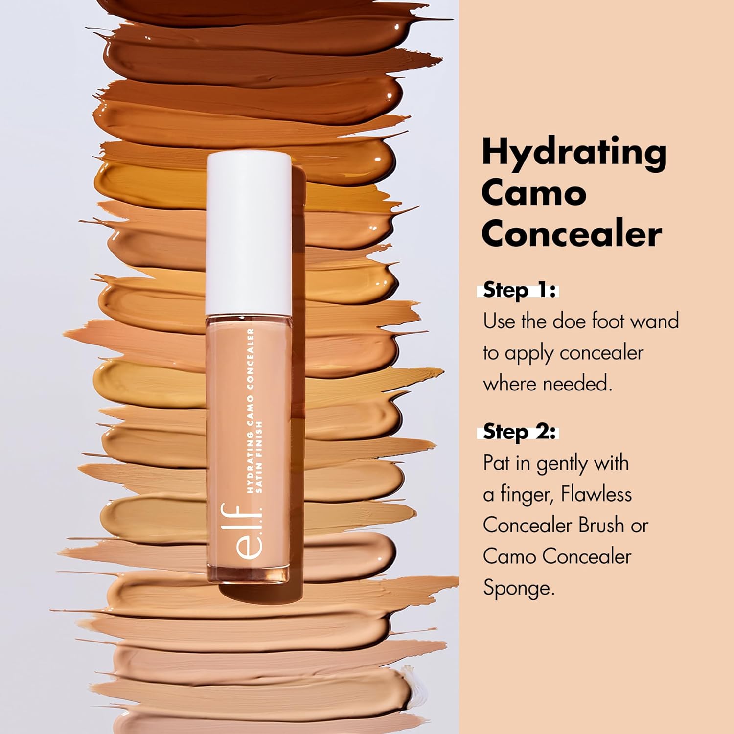 e.l.f. Hydrating Camo Concealer, Covers Blemishes & Under-Eye Circles, Full-Coverage & Delivers A Satin Finish, Vegan & Cruelty-Free, Fair Warm