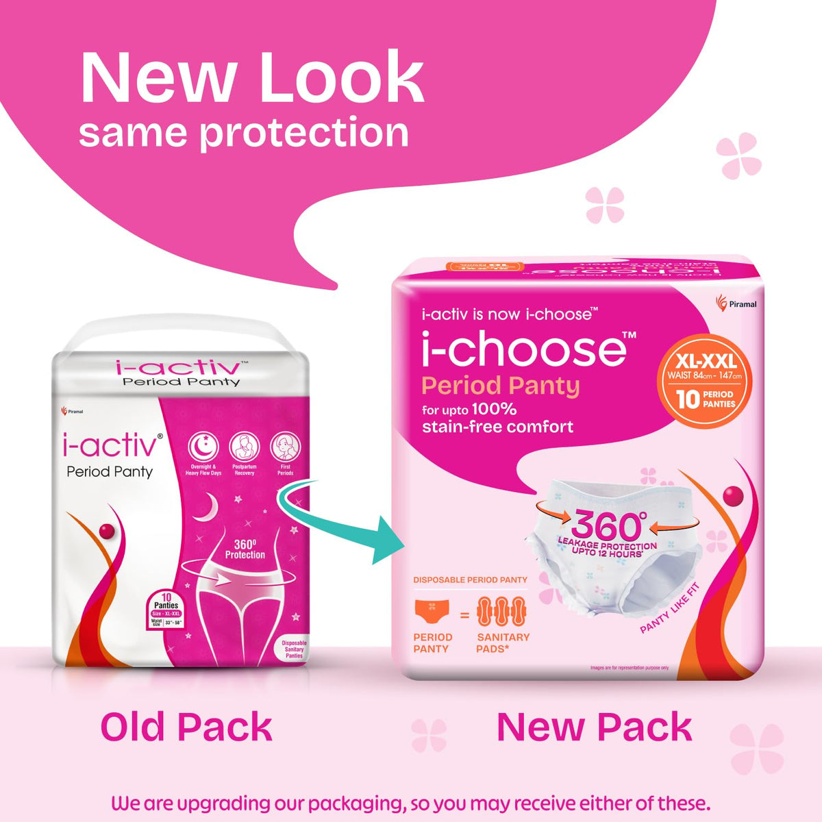 i-activ/i-choose Period Panty for Girls & Women | XL-XXL| 10's Pack | Disposable Period Panties for Women for Heavy Flow Periods | Maternity Pads after Delivery