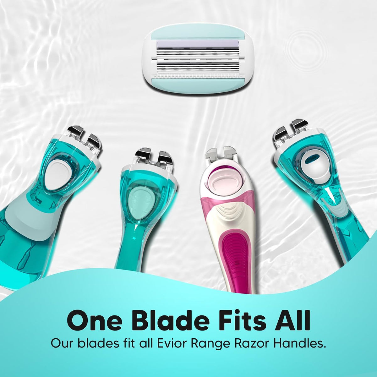 LetsShave Evior 6 Shaving Razor for Women | Mid-Flex Blades & Dual Moisture Bar infused with Aloe vera & Avacado | Smooth & Safe | Full-Body Hair Removal - Biki