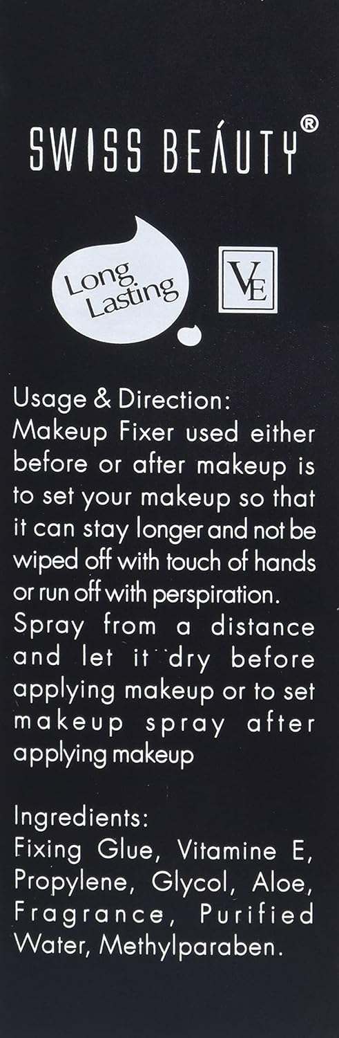 Swiss Beauty Long lasting Misty Finish Professional Makeup Fixer Spray for Face makeup | With Aloe Vera and Vitamin- E | Light weight, quick dry makeup Setting spray |70 ML|