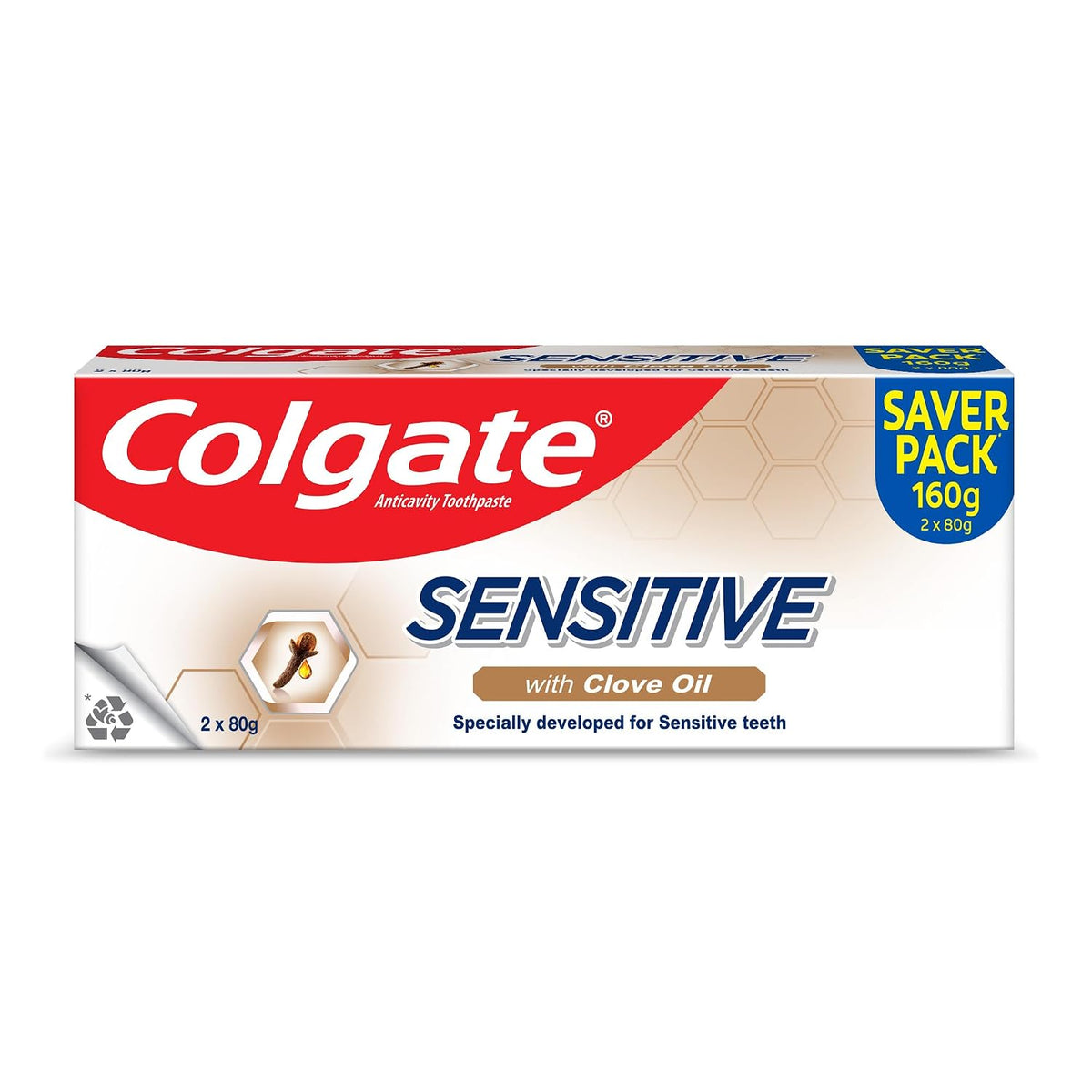 Colgate Sensitive Toothpaste with Clove Oil, for Sensitivity Relief, 160g, 160 g (Pack of 1)