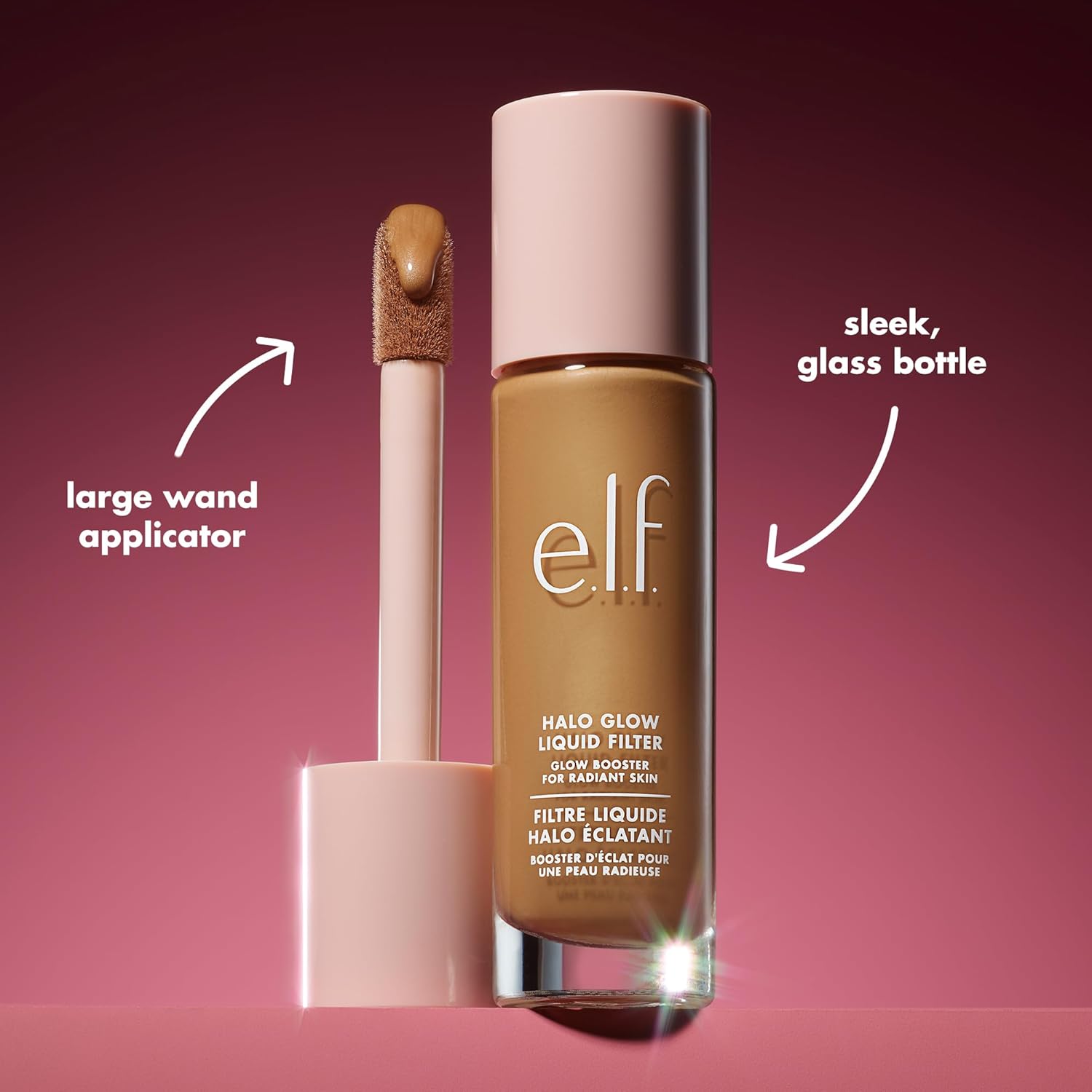 e.l.f. Halo Glow Liquid Filter, Complexion Booster For A Glowing, Soft-Focus Look, Infused With Hyaluronic Acid, Vegan & Cruelty-Free, 2 Fair-Light