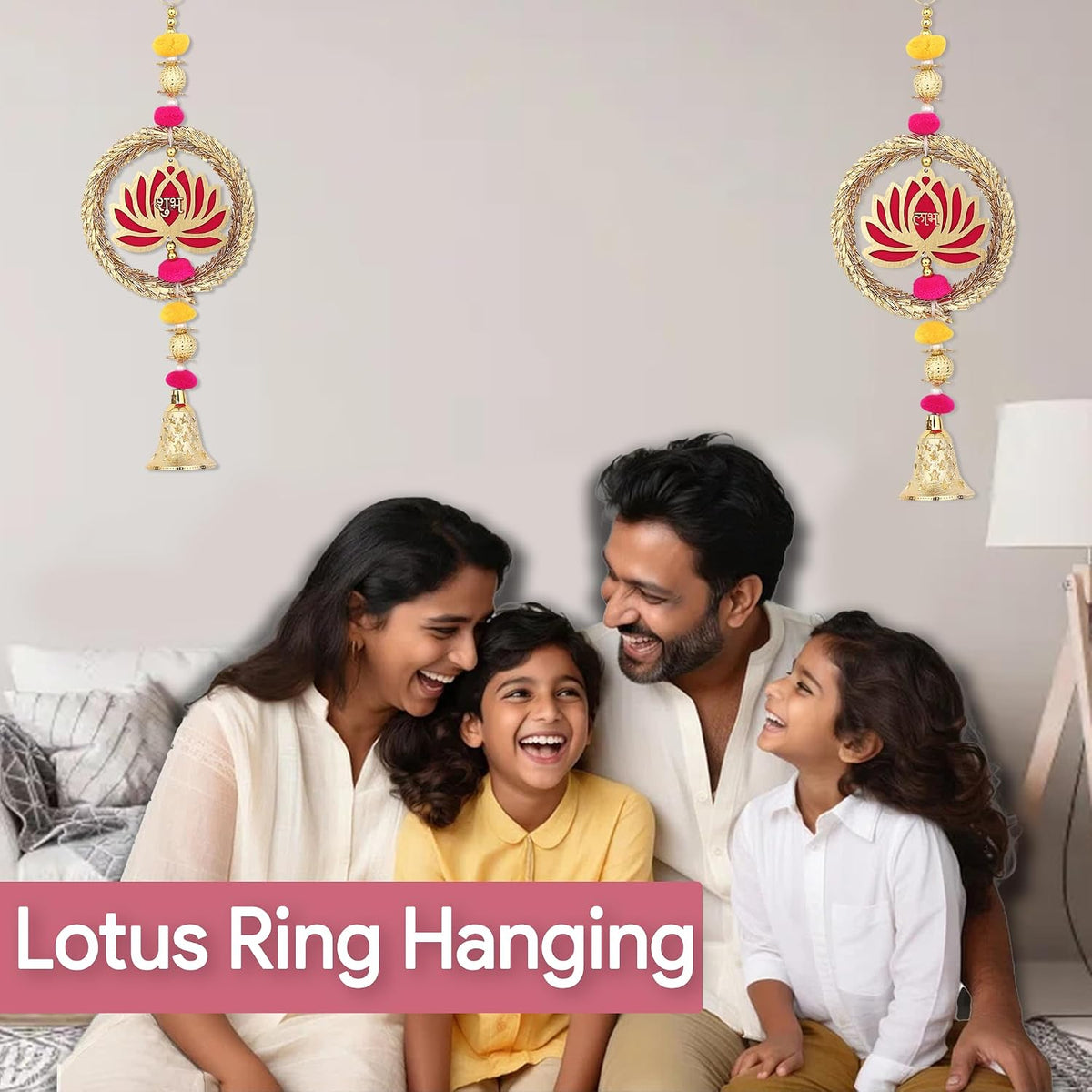 Kalakriti Artificial Flower Decorations for Diwali| Lotus Hangings Garlands for Wall Door and Temple Decor |subh labh for Door Entrance| Pooja Room Decoration I
