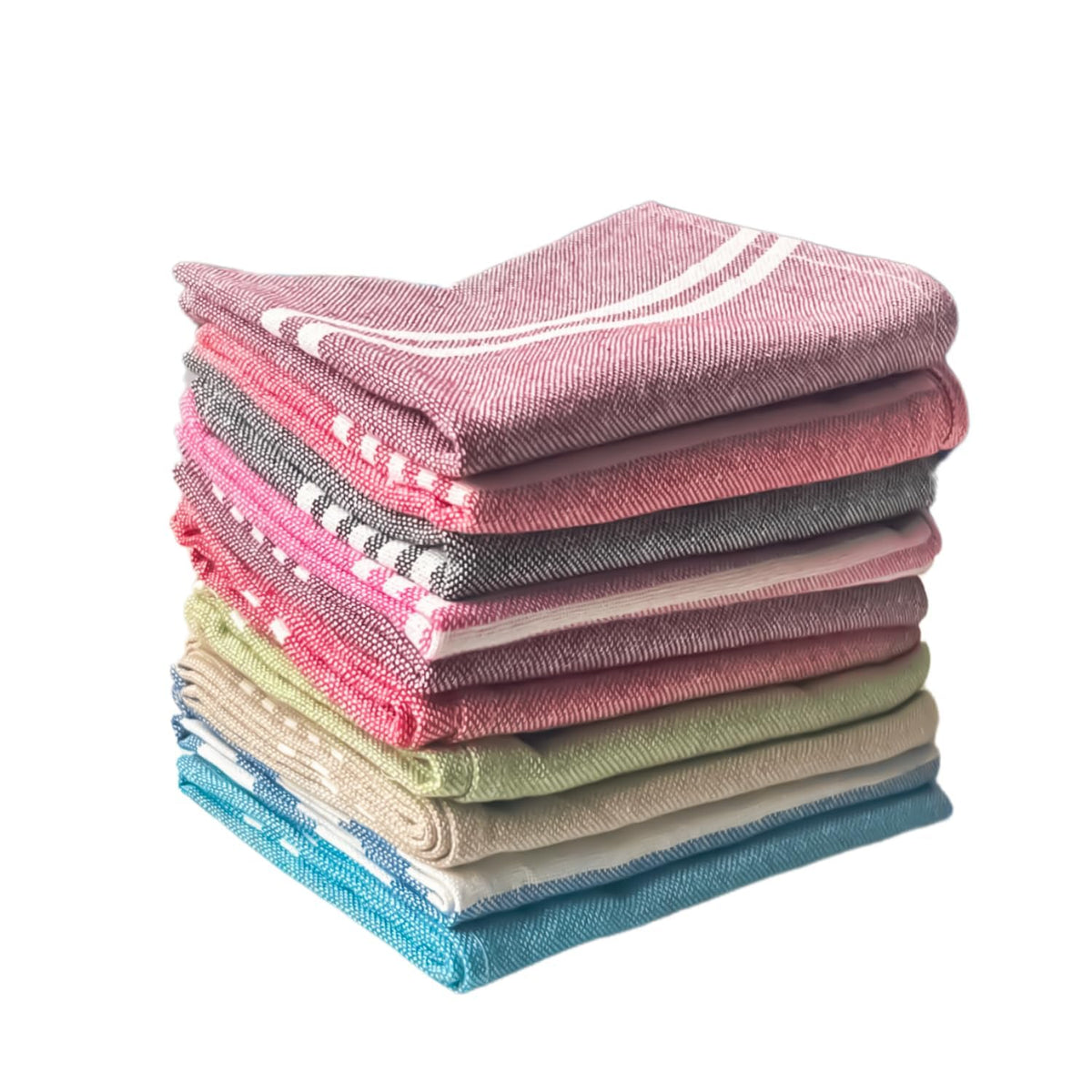 10 Pcs Dishcloths | 12x16 Inches | Bulk Cotton Kitchen Cleaning Dish Cloths | Scrubbing Wash Cloth Sets | Multipurpose Cloth | 100% Cotton. (Multicolor, Set of