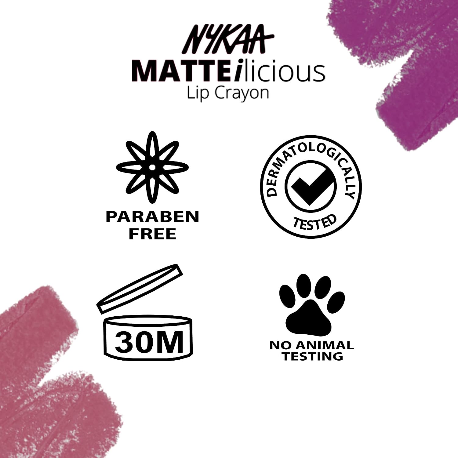 Nykaa MATTE-ilicious Lip Crayon - Jade Rose (2.8gm) shade No 11 With Prove Your Point Cosmetic Sharpener