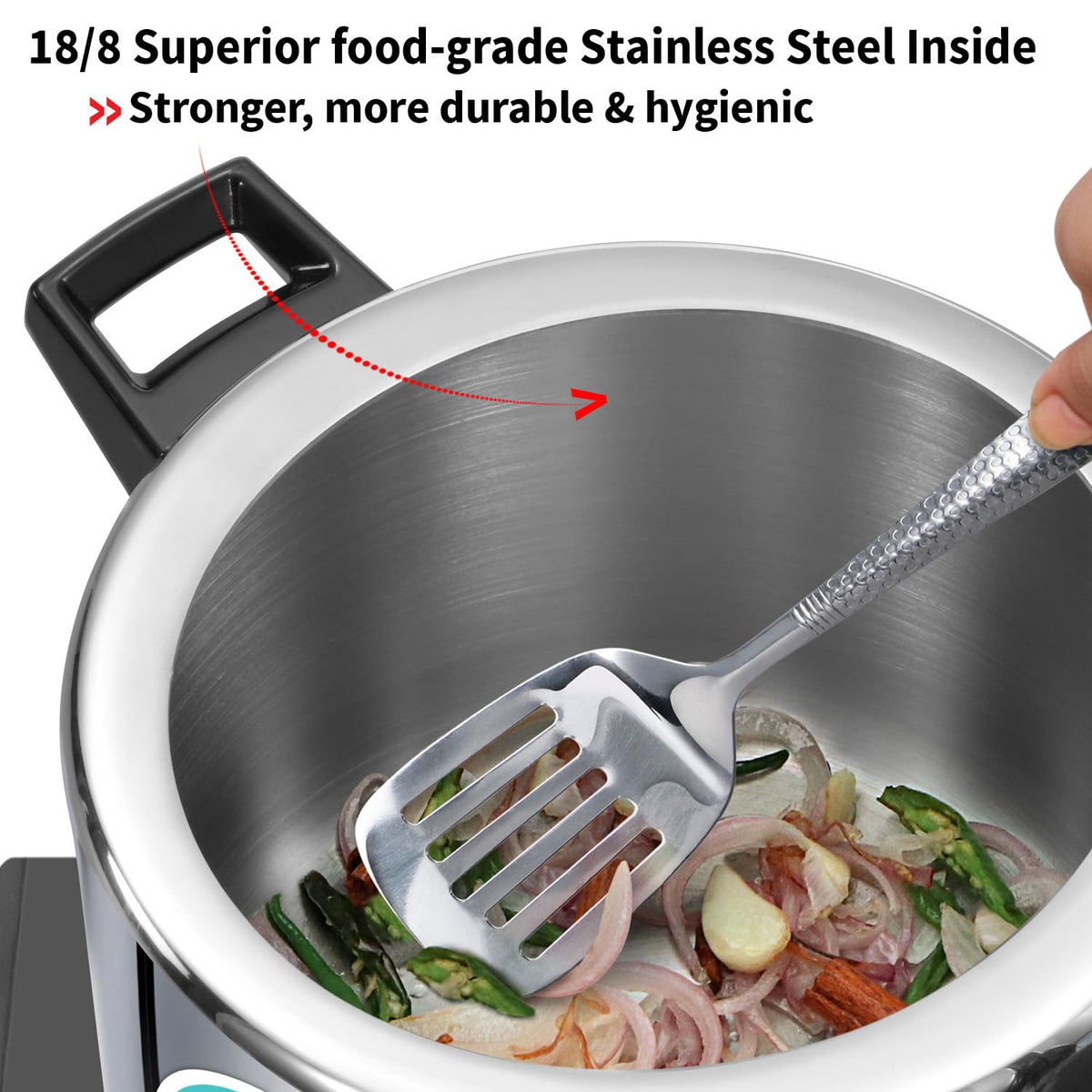 Hawkins 3 Litre Tri-Ply Pressure Cooker cum Pan, Triply Stainless Steel Inner Lid Cooker, Pan, Silver (SSTPP3) 3 Litres