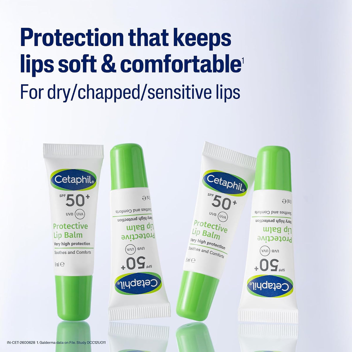 Cetaphil Protective Lip Balm SPF 50+ | Very High UVA/UVB Protection for Dry, Chapped & Cracked Lips | Prevents Darkening | Lightweight Transparent Formula with