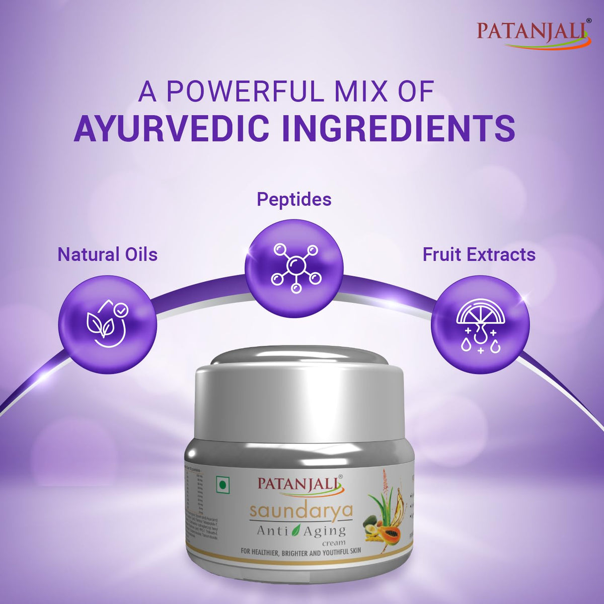 Patanjali Anti Aging Cream 50g, Moisturizing Skin Care, Anti Wrinkle