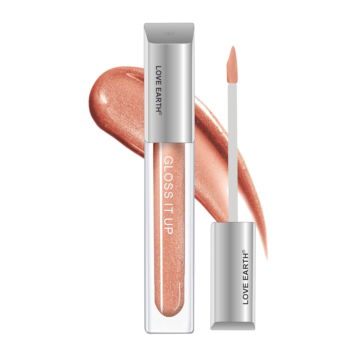 Love Earth Liquid Lip Gloss -Gold Glam For Soft & Dewy Lips Enriched With Vitamin E & Almond Oil |Lip Color For Glossy Look |Lightweight Non Sticky Lip Shiner For Moisturizing Lips 3ml (Golden)
