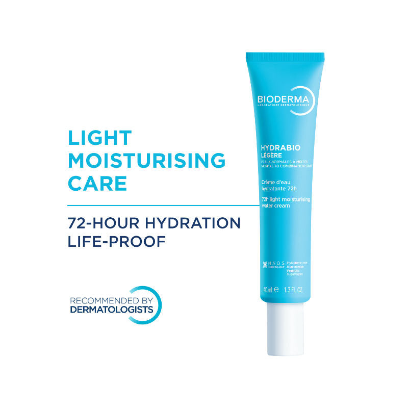 Bioderma Hydrabio Légère 72H Light Moisturising Water Cream Hyaluronic Acid + Niacinamide Day Cream (40ml)